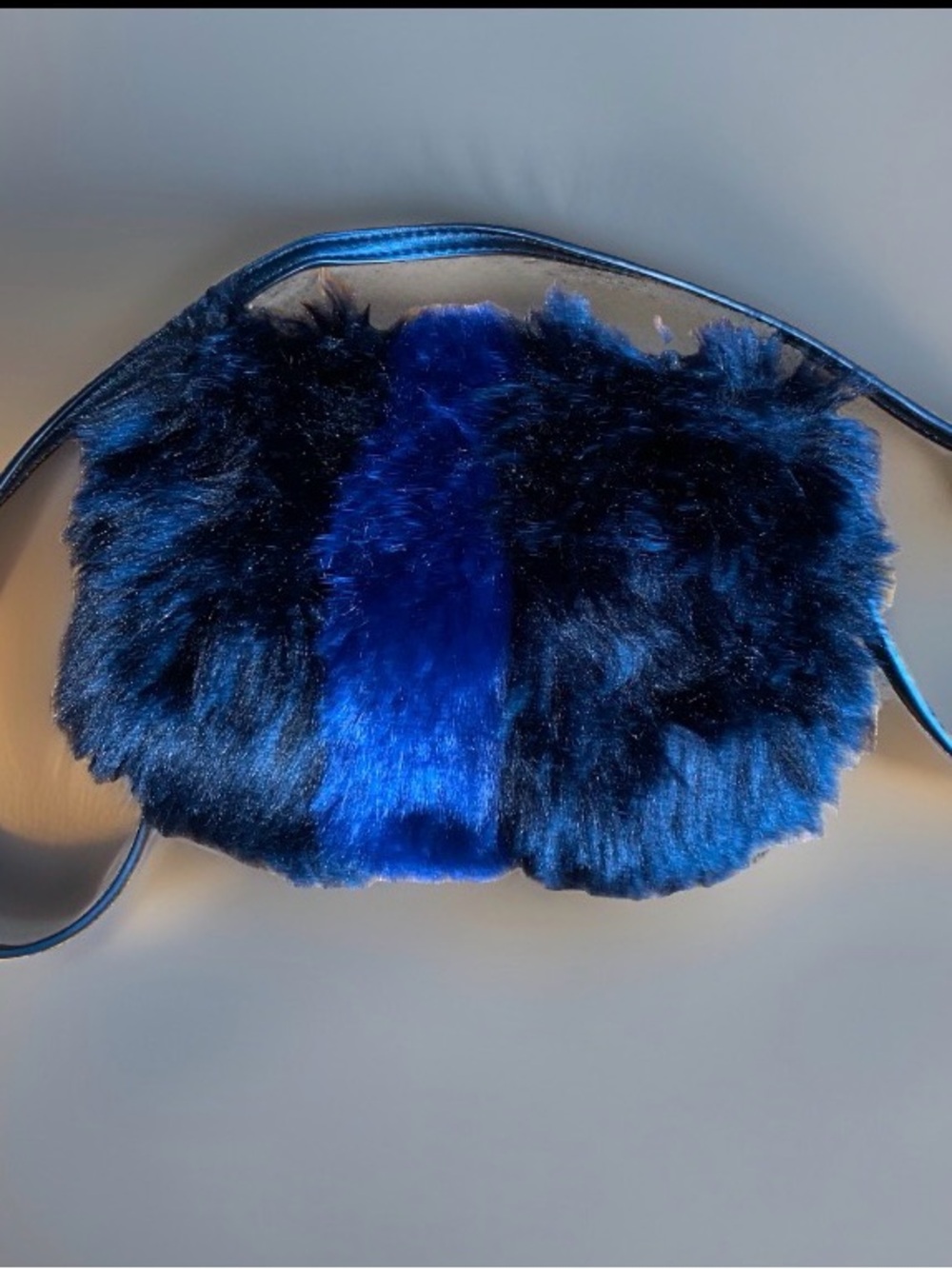 Remy and Reid Blue Faux Fur Mini Crossbody Bag